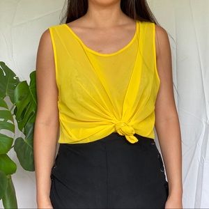 American Apparel Yellow Chiffon Tank